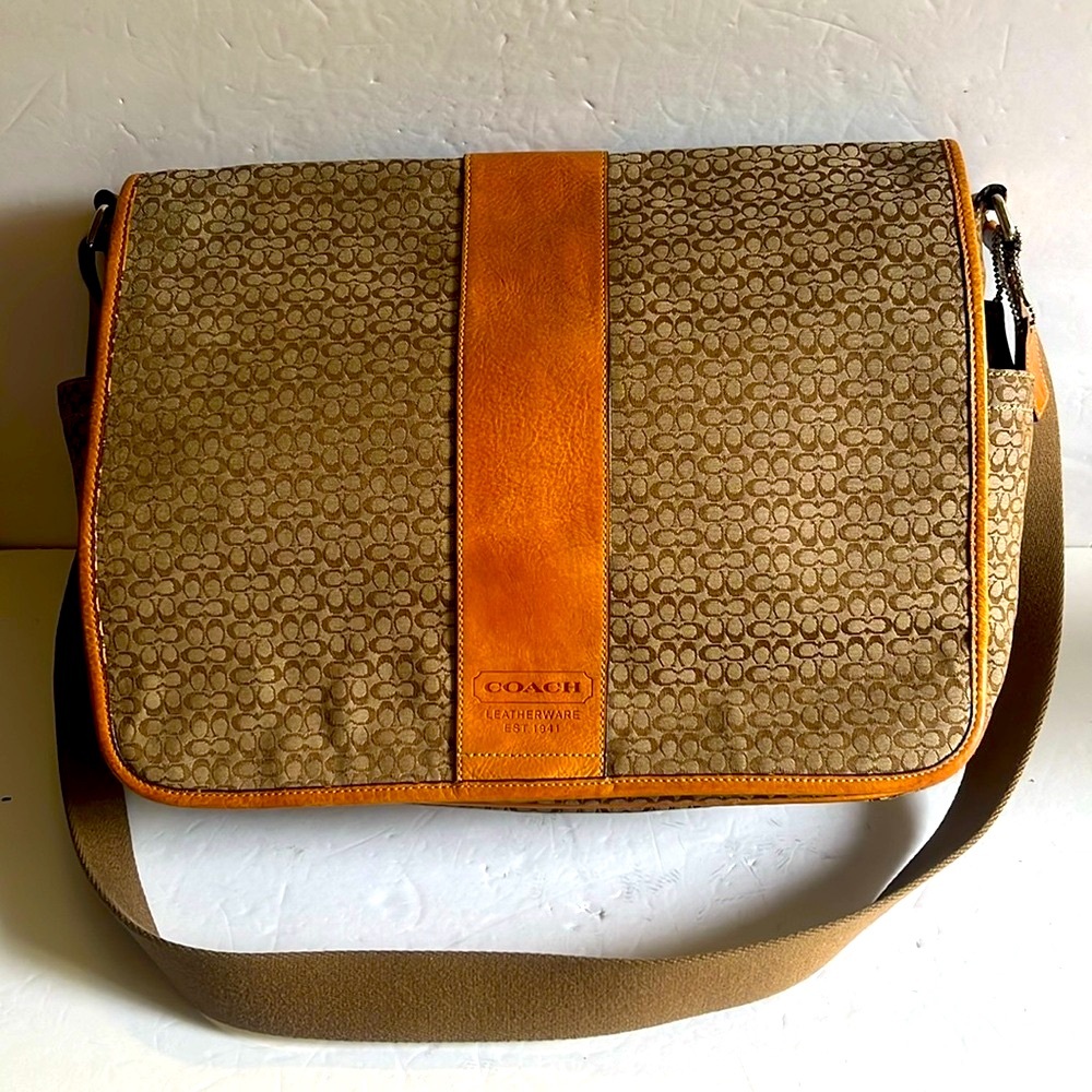 COACH Signature HUDSON messenger bag w/COA - unisex